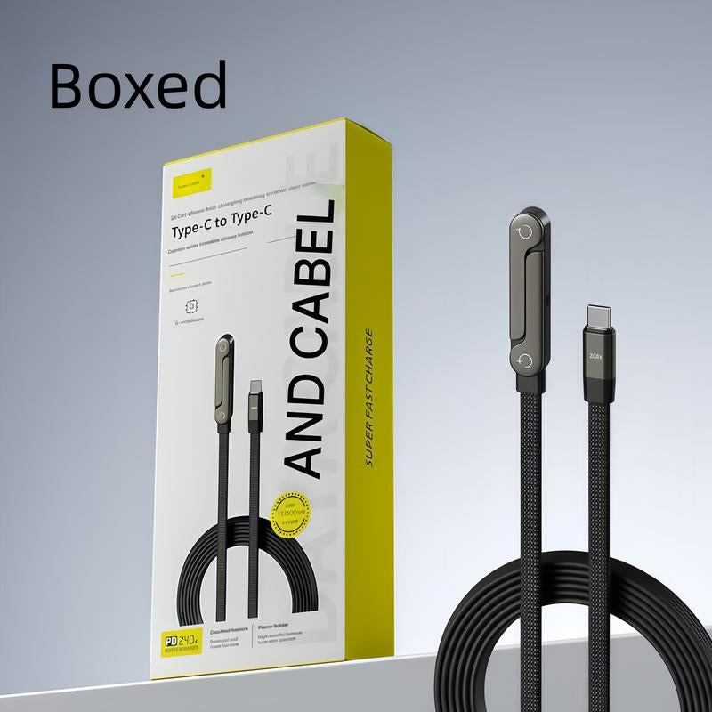 2-In-1 Fast Charging Cable and Phone Stand Invisible Charging Cable and Stand for the Charger, 240-Watt Ultra-Fast Charging,Suitable for Gaming, Office Use, and Car Travel, Compatible with Iphone and Samsung Type-C Charging Cables, Double Type-C