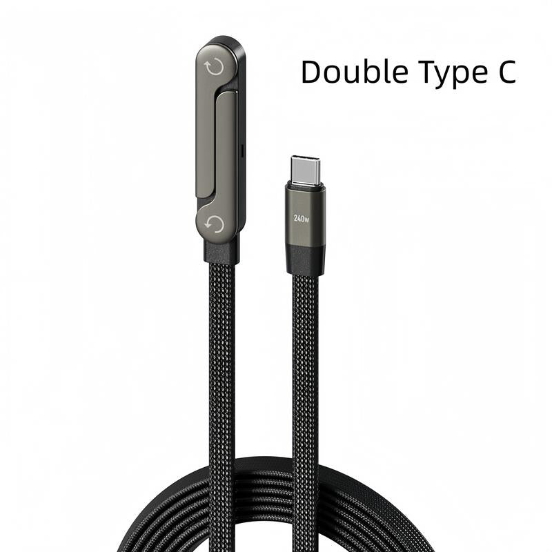2-In-1 Fast Charging Cable and Phone Stand Invisible Charging Cable and Stand for the Charger, 240-Watt Ultra-Fast Charging,Suitable for Gaming, Office Use, and Car Travel, Compatible with Iphone and Samsung Type-C Charging Cables, Double Type-C