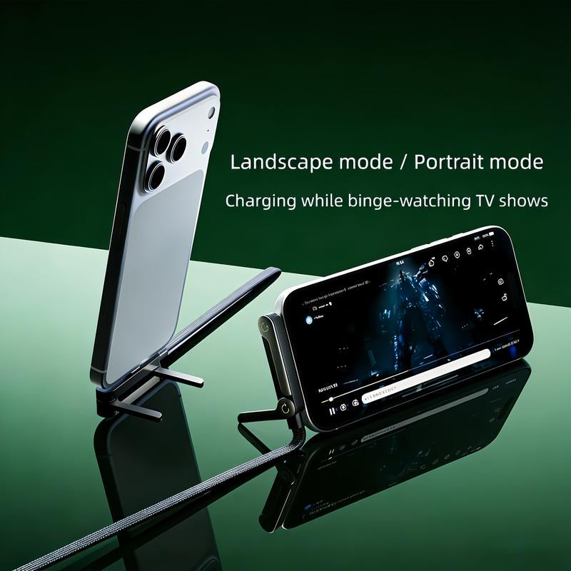 2-In-1 Fast Charging Cable and Phone Stand Invisible Charging Cable and Stand for the Charger, 240-Watt Ultra-Fast Charging,Suitable for Gaming, Office Use, and Car Travel, Compatible with Iphone and Samsung Type-C Charging Cables, Double Type-C